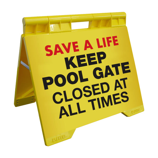 Keep Pool Gate Closed At All Times - Evarite A-Frame Sign