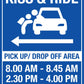 Kiss And Ride Pickup Drop Off Area Left Arrow Sign
