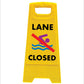 Yellow A-Frame - Lane Closed