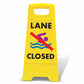 Yellow A-Frame - Lane Closed