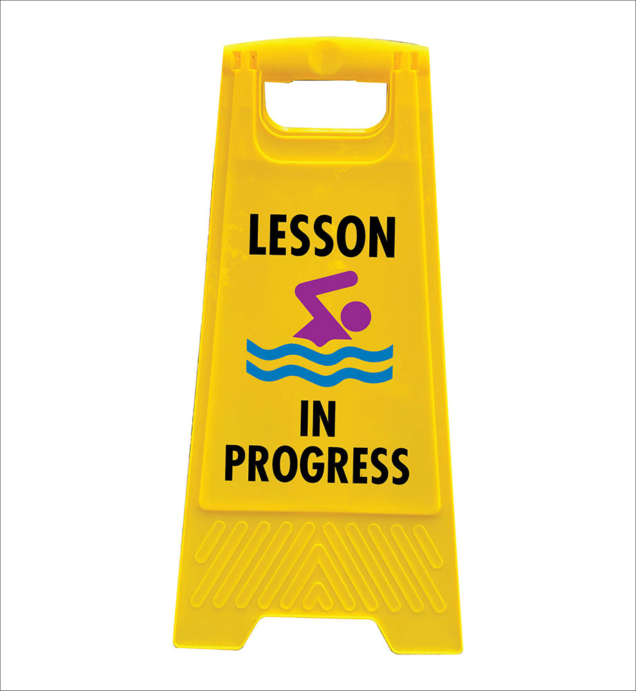 Progress Made Sign Yellow A-Frame - Lesson In Progress – New Signs