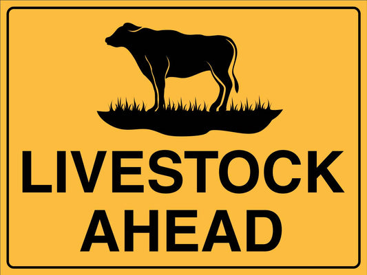 Livestock Ahead Sign