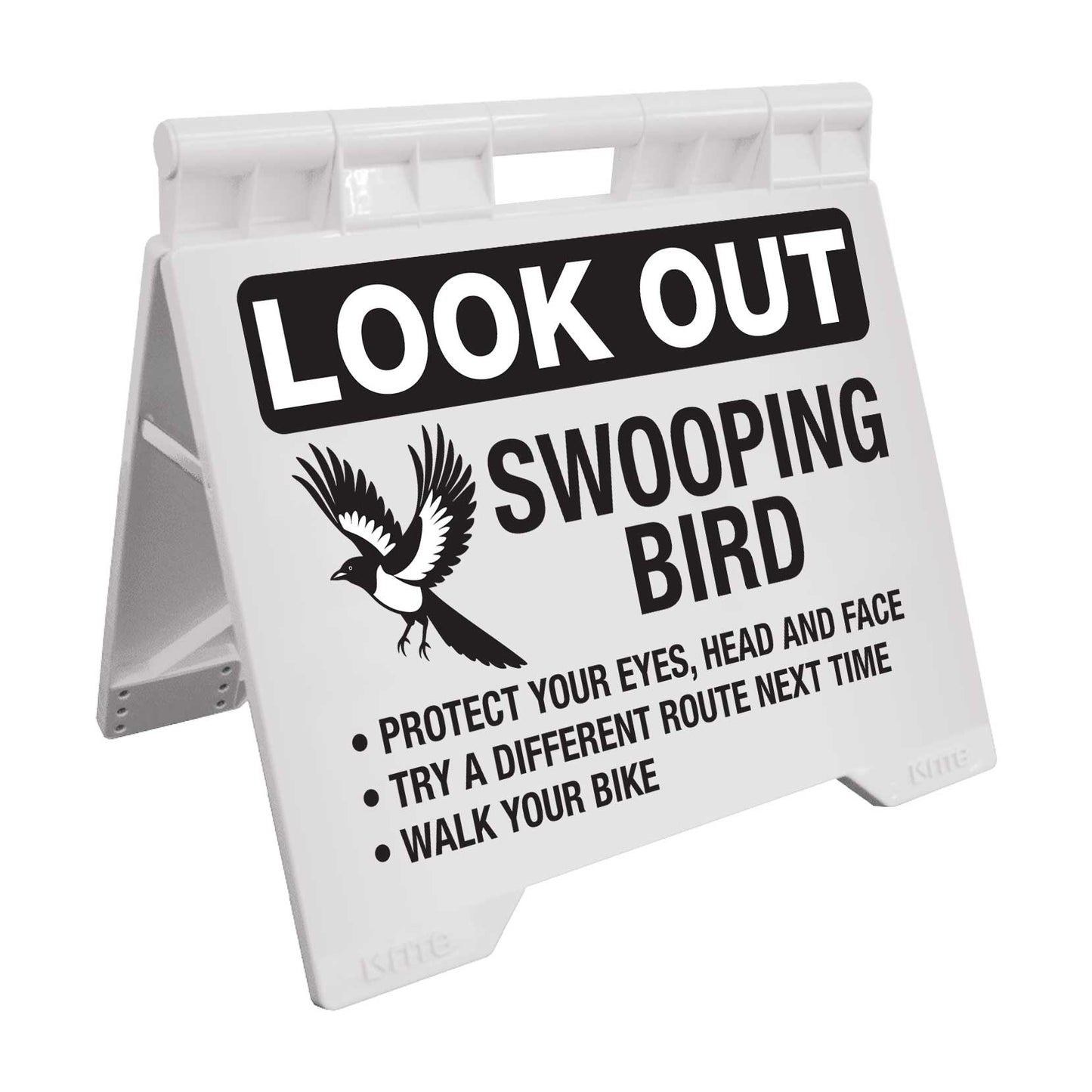 Look Out Swooping Bird - Evarite A-Frame Sign