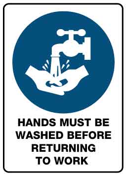 MB Hands Must Be Washed Sign 125mm x 90mm