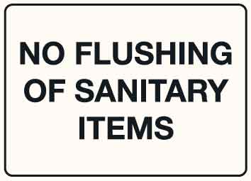 MB No Flushing of Sanitary Items Sign 125mm x 90mm