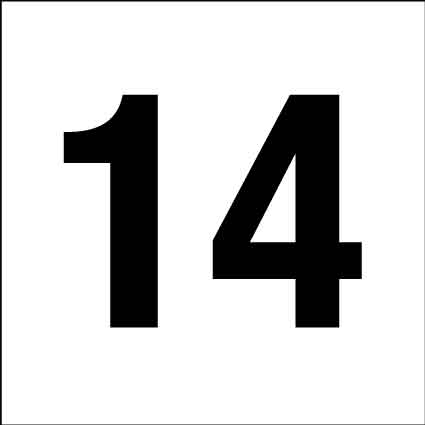 MB Numbers 1 – 27 Sign 150mm x 150mm