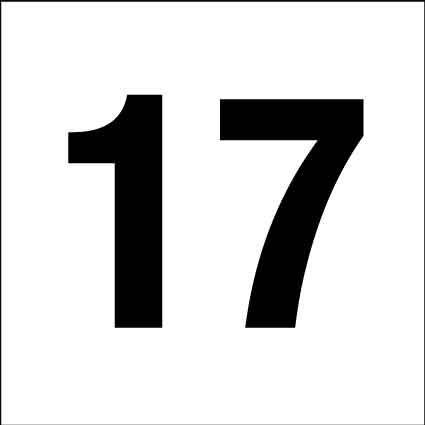 MB Numbers 1 – 27 Sign 150mm x 150mm