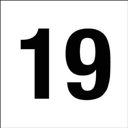 MB Numbers 1 – 27 Sign 150mm x 150mm