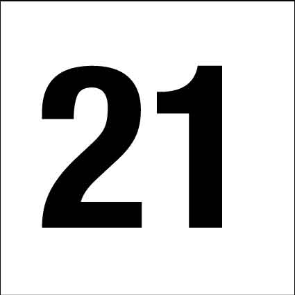 MB Numbers 1 – 27 Sign 150mm x 150mm