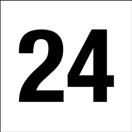 MB Numbers 1 – 27 Sign 150mm x 150mm