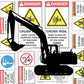 Excavator Under 11 - 24 Tonnes Machine Safety Sticker Set
