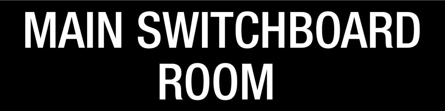 Main Switchboard Room - Statutory Sign