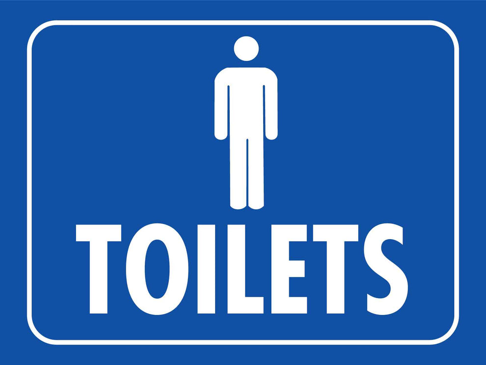 Male Toilet Blue Sign New Signs