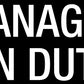 Manager on Duty - Statutory Sign