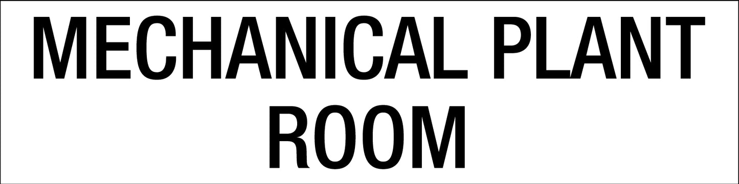 Mechanical Plant Room - Statutory Sign