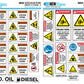 Mini Excavator Under 10 Tonnes Machine Safety Sticker Set