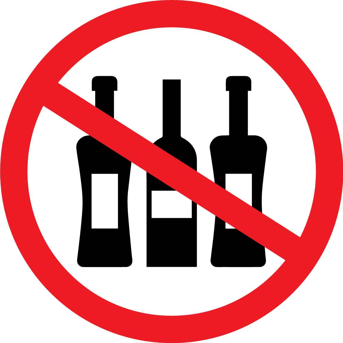 No Alcohol Decal