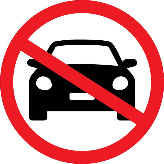 No Cars Decal