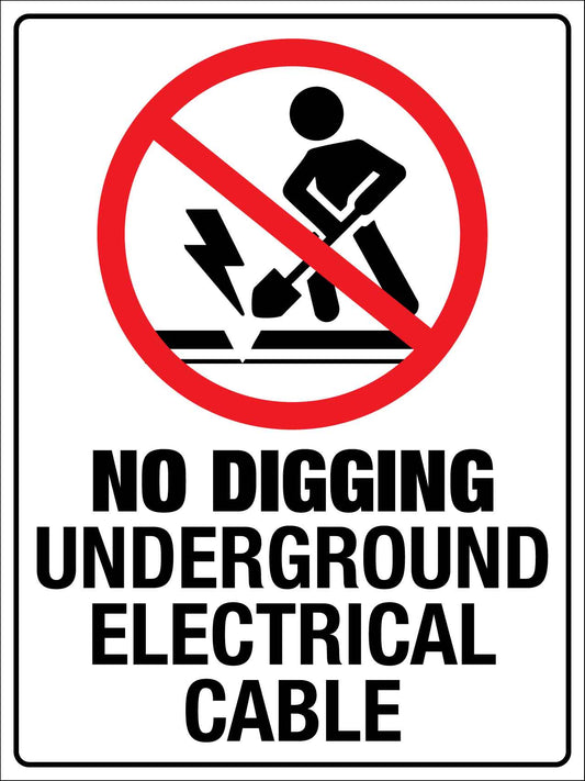 No Digging Underground Electrical Cable Sign