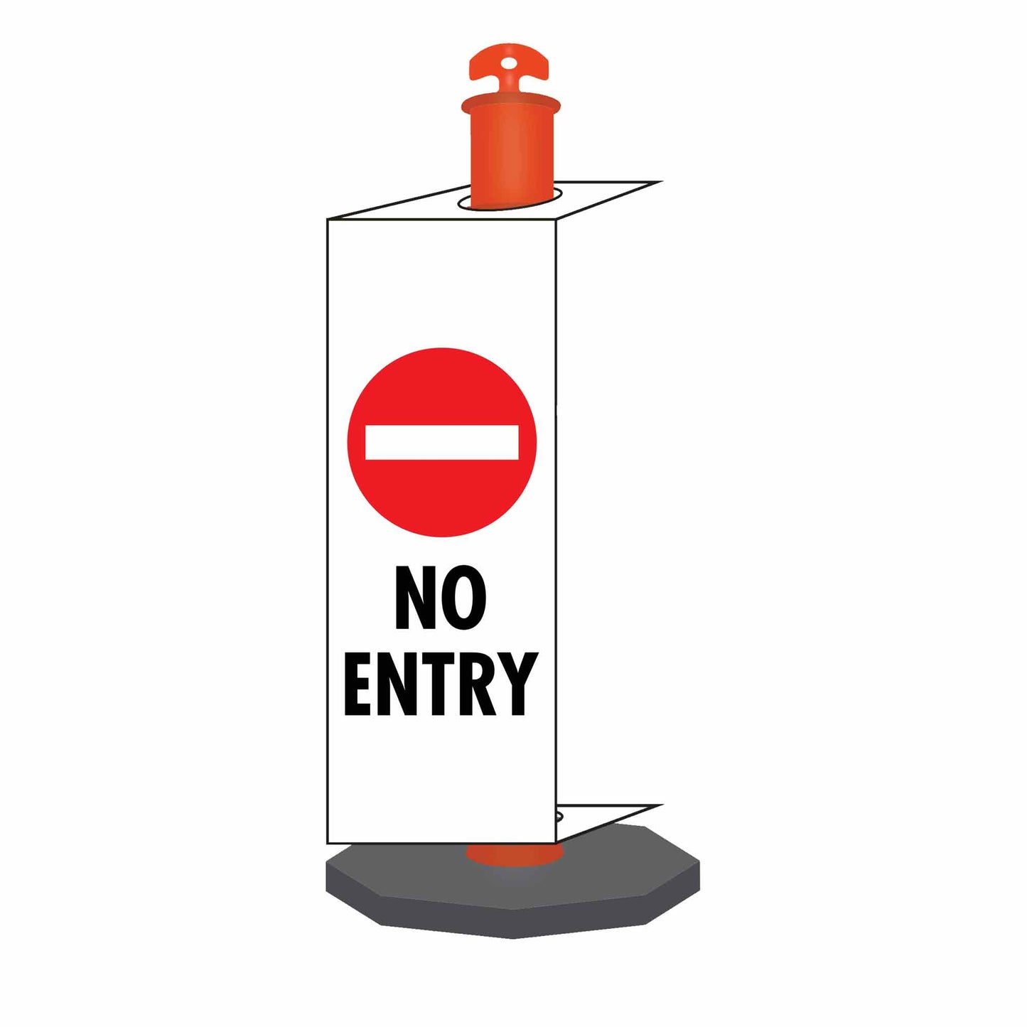 No Entry - Corflute Bollard Traffic Signs