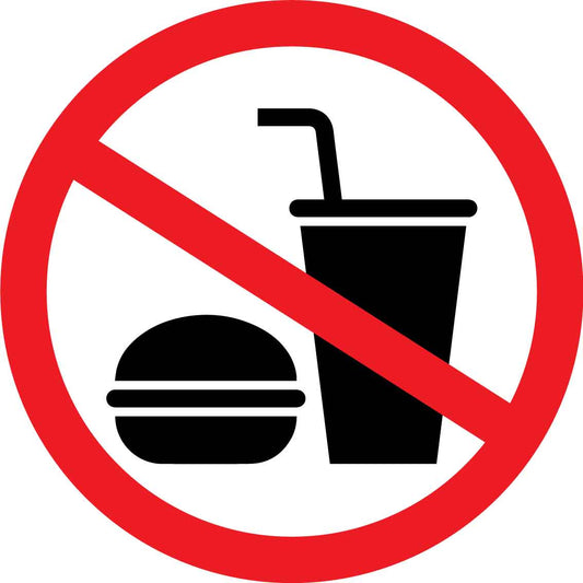 No Food Or Drinks Decal
