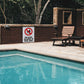 No Glass Allowed in Pool Area Sign