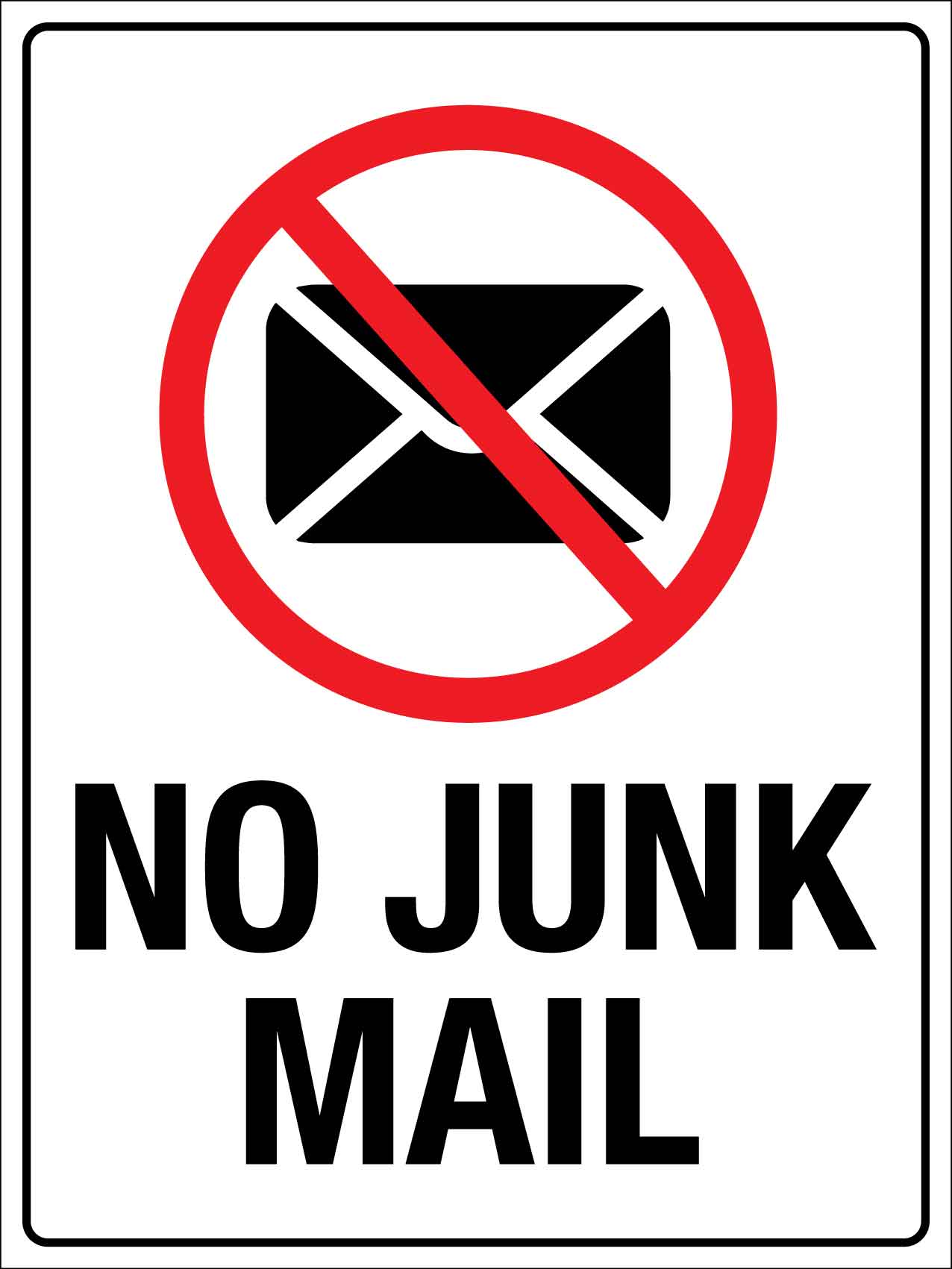 No Junk Mail Sign