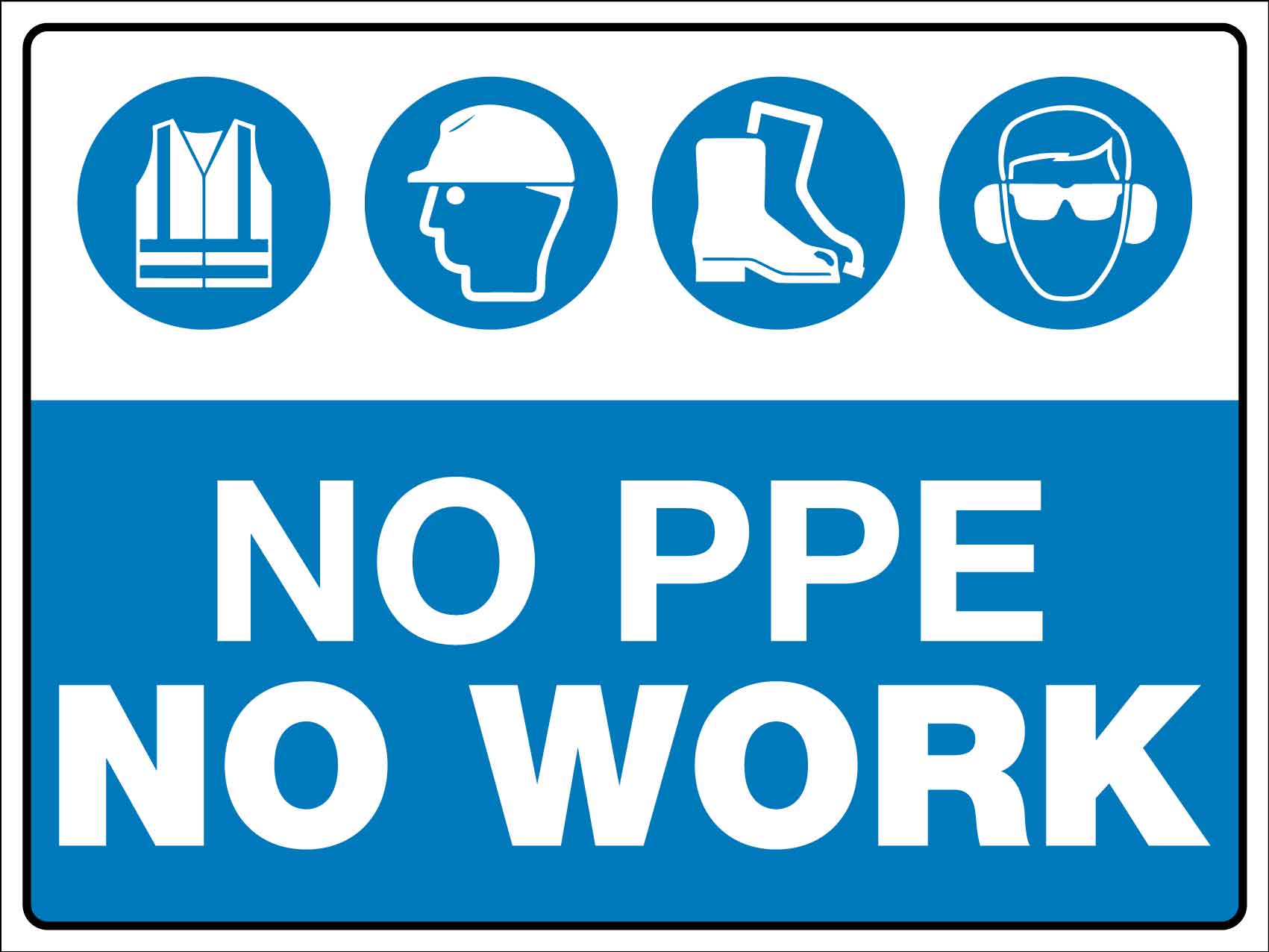No PPE No Work Sign – New Signs