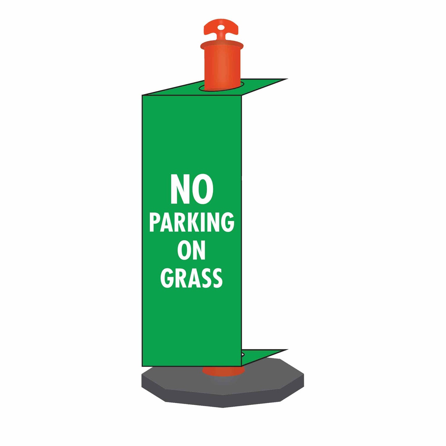 No Parking On Grass - Corflute Bollard Traffic Signs