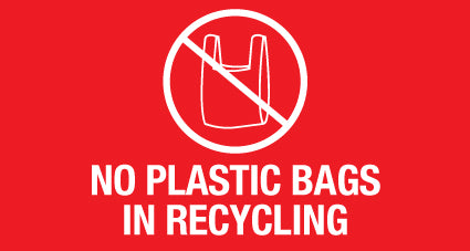 No Plastic Bags In Recycling Bin Sticker