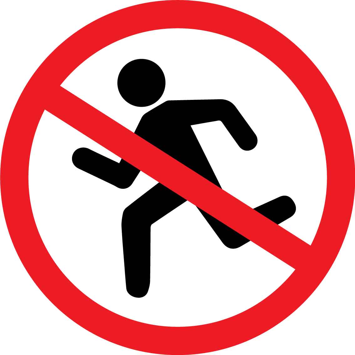 No Running Decals – New Signs