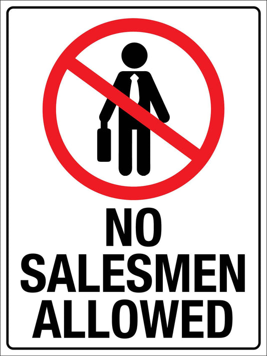 No Salesmen Allowed Sign