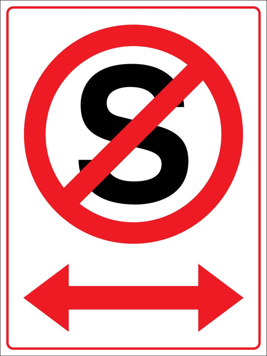No Standing Double Arrow Sign