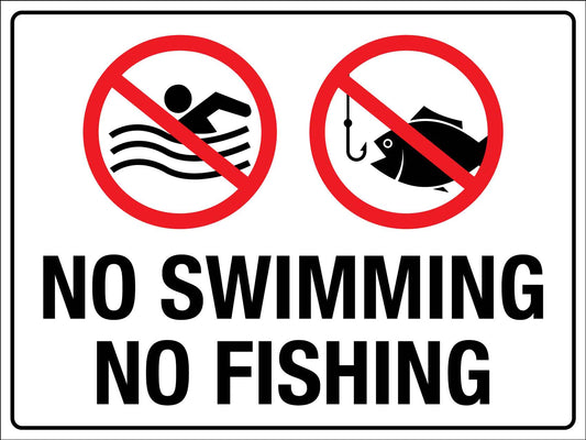 No Swimming No Fishing Sign