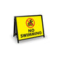 A-Frame Landscape Black - No Swimming Corflute Inserts