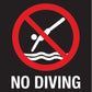 AP No Diving Square Sign