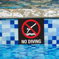 AP No Diving Square Sign