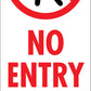 No Entry Staff Only - Corflute Bollard Traffic Signs