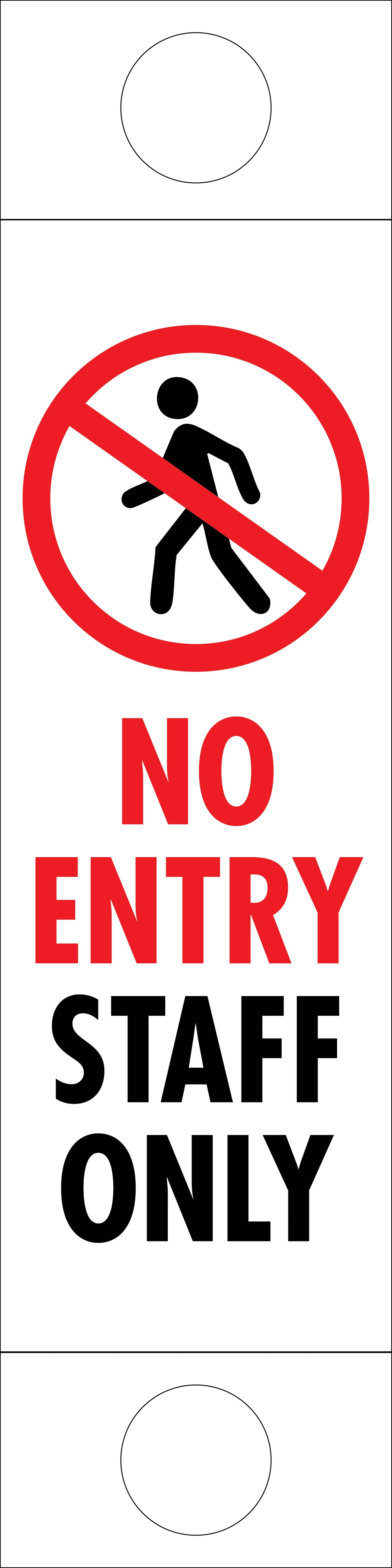 No Entry Staff Only - Corflute Bollard Traffic Signs