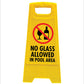 Yellow A-Frame - No Glass Allowed In Pool Area