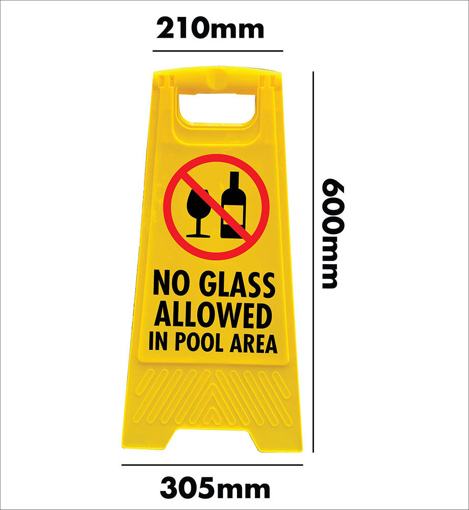 Yellow A-Frame - No Glass Allowed In Pool Area