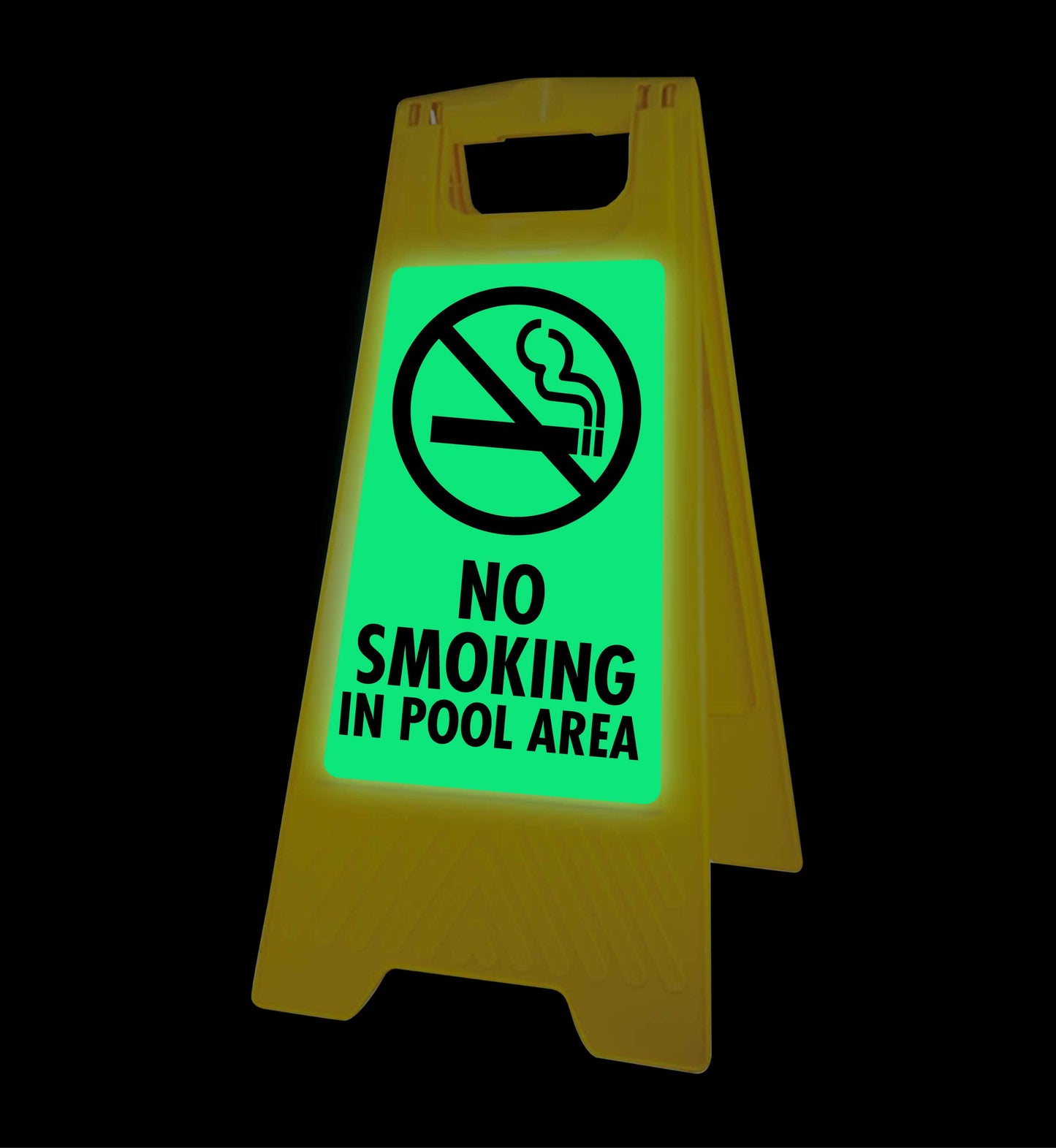 Glow In The Dark - Yellow A-Frame - No Smoking In Pool Area