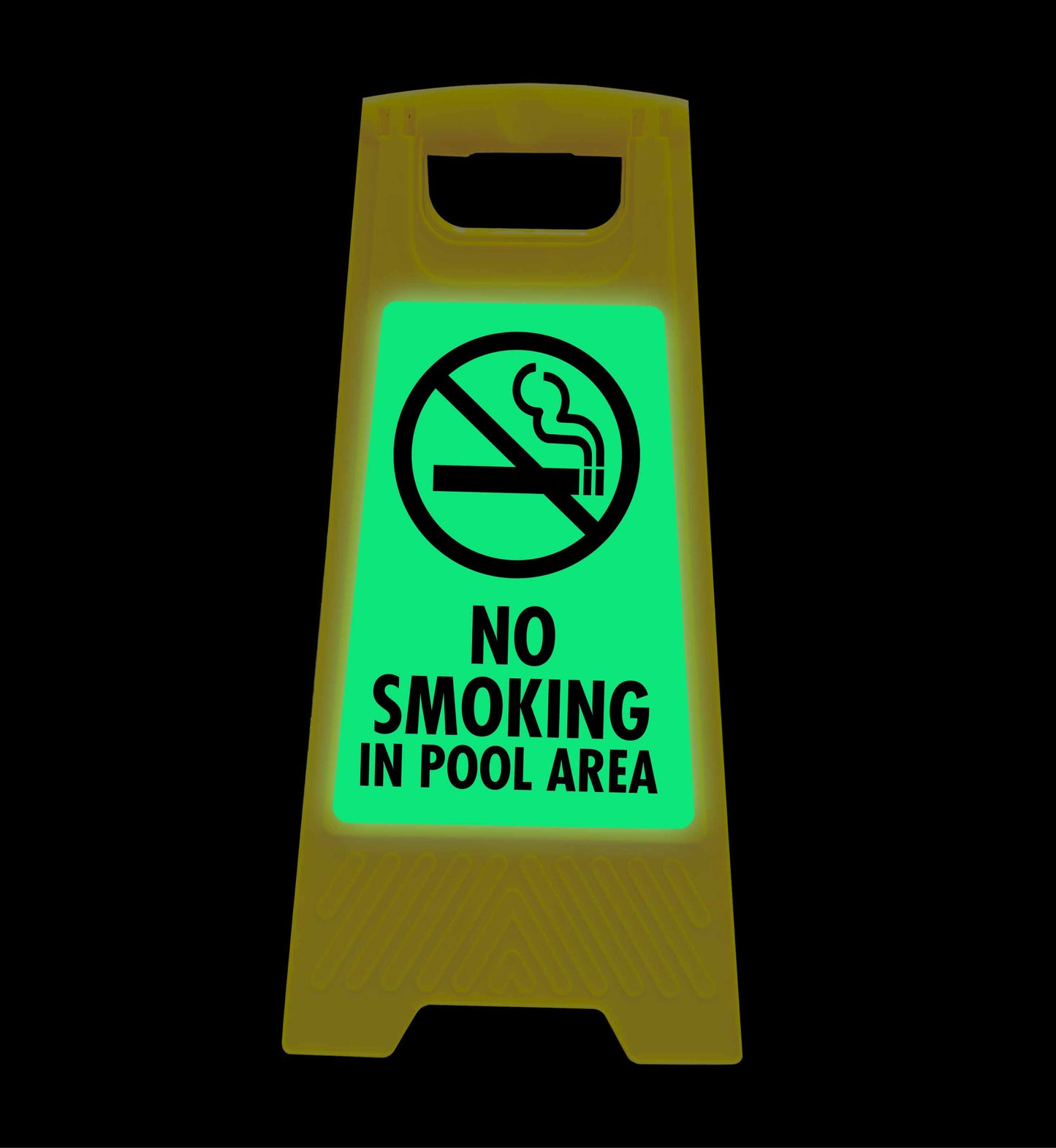 Glow In The Dark - Yellow A-Frame - No Smoking In Pool Area