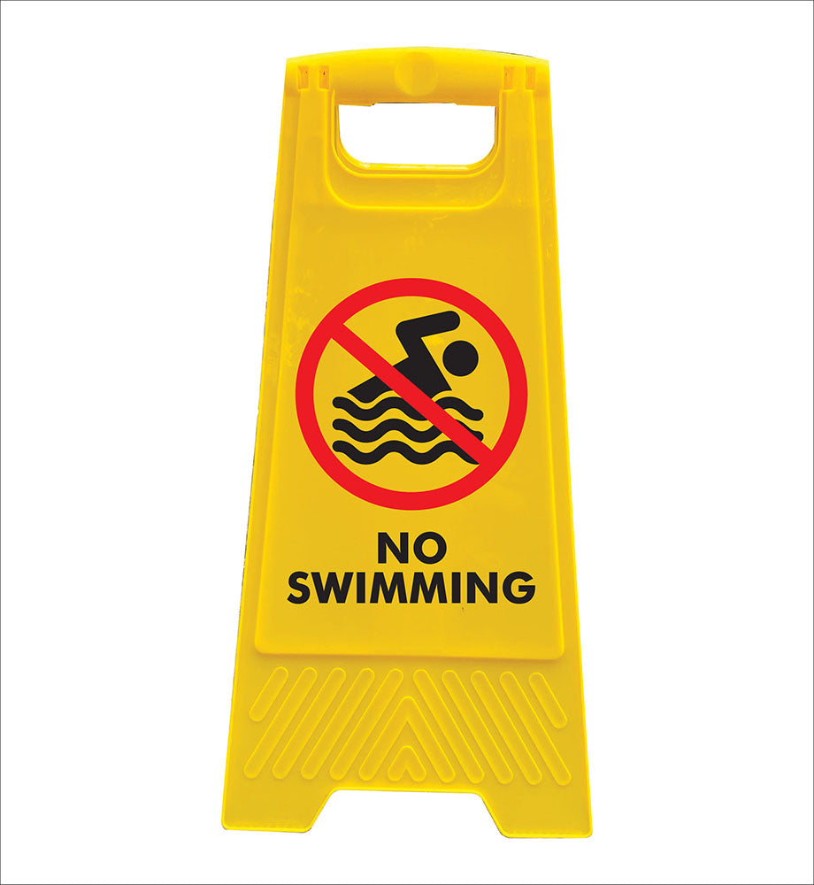 Yellow A-Frame - No Swimming