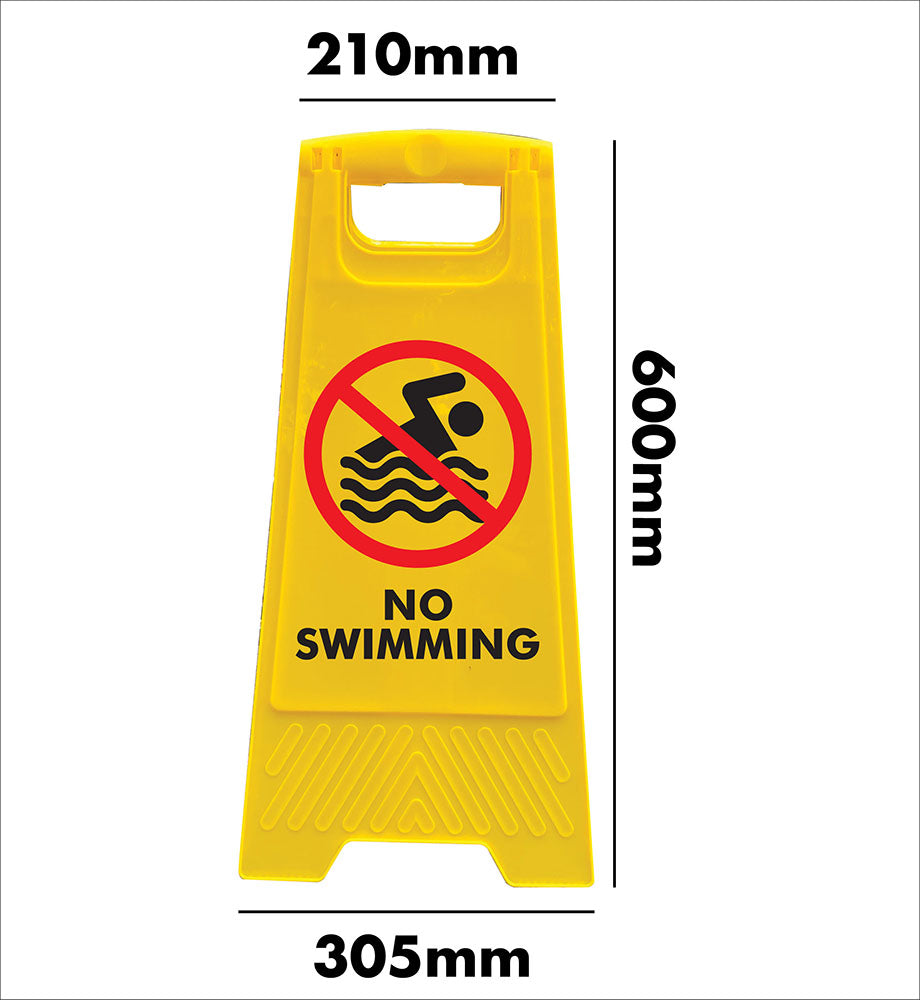 Yellow A-Frame - No Swimming