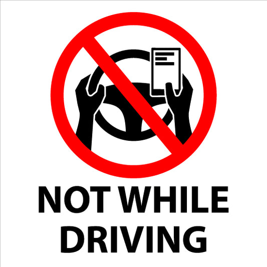 Not While Driving Vehicle Sticker