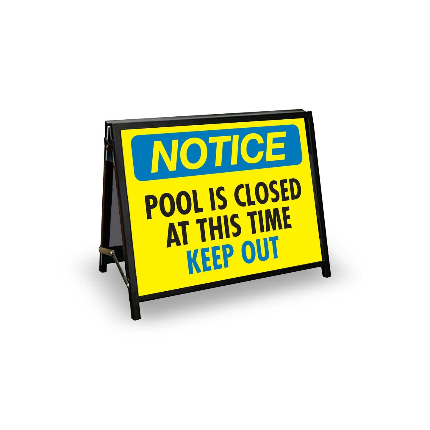 A-Frame Landscape Black - Notice Pool Is Closed At This Time Keep Out Corflute Inserts