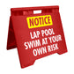 Notice Lap Pool - Evarite A-Frame Sign