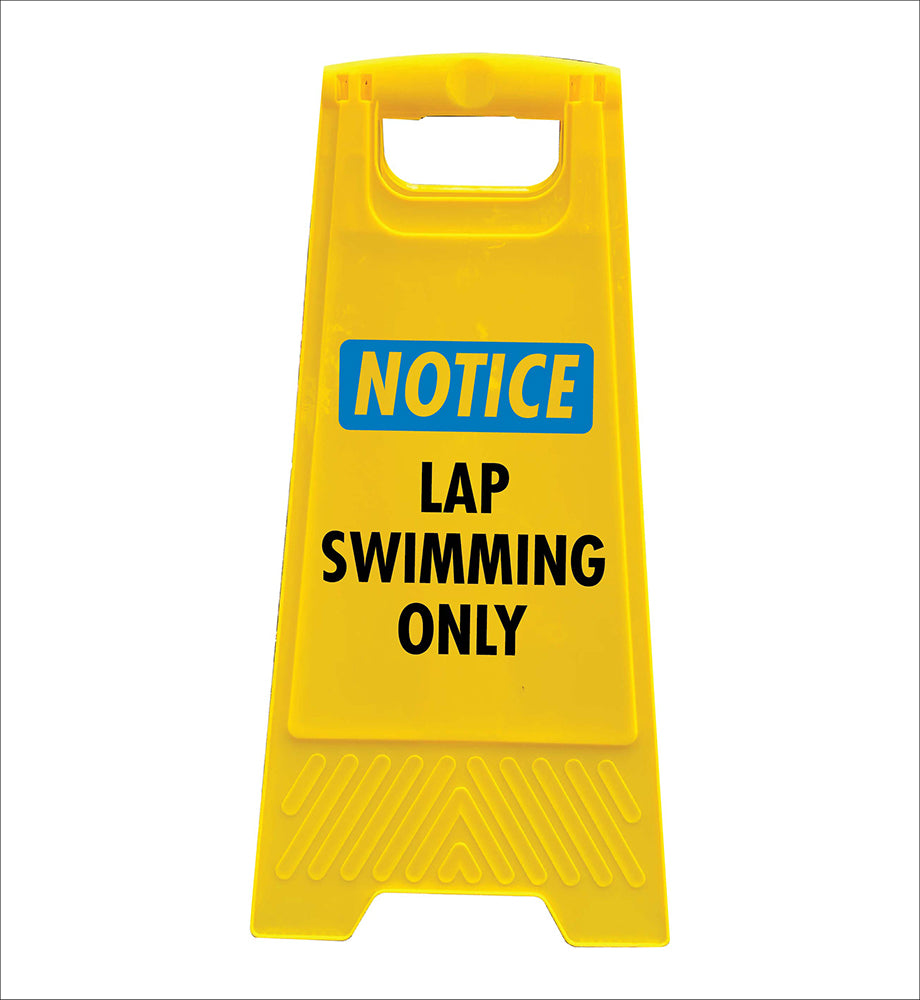 Yellow A-Frame - Notice Lap Swimming Only
