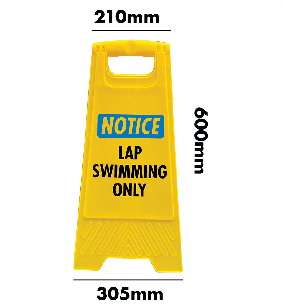 Yellow A-Frame - Notice Lap Swimming Only